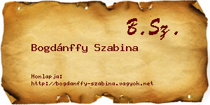 Bogdánffy Szabina névjegykártya