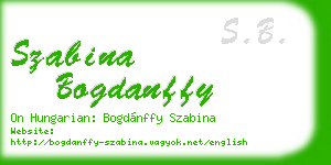 szabina bogdanffy business card