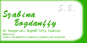 szabina bogdanffy business card